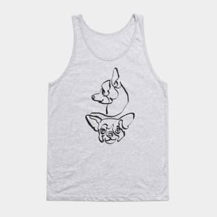 Abstract Line Chihuahua Tank Top